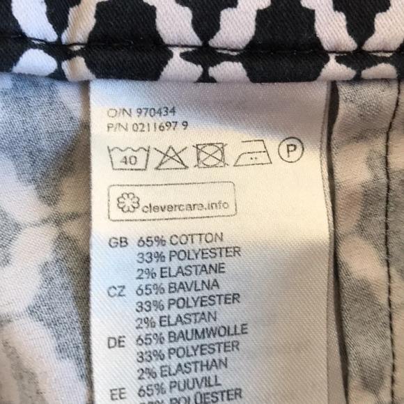 H&M black and white modern print crop pants, size 14 - Picture 8 of 11